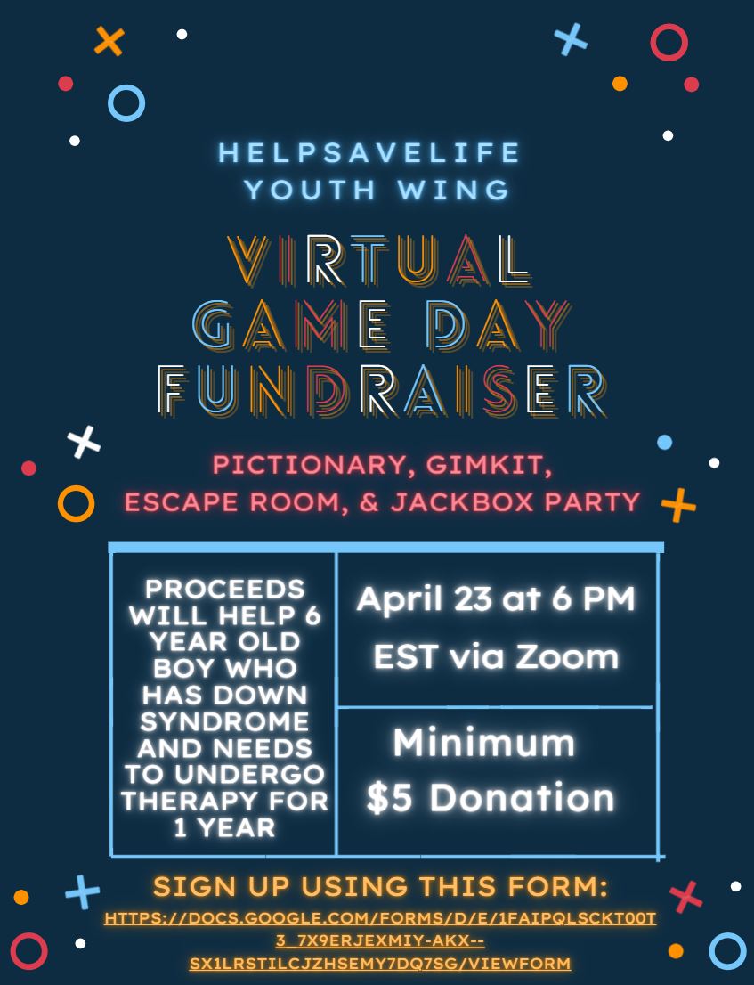  HelpSaveLife Youth Wing Game Day 23Apr2022 6pm EST